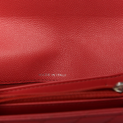Chanel Caviar Chevron Quilted Medium Flap Wallet Red 7 of 9