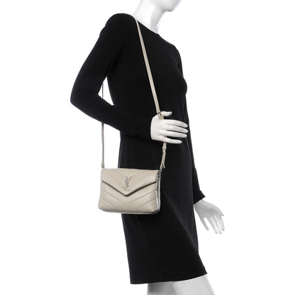 Saint Laurent Calfskin Y Quilted Monogram Toy Loulou Chain Satchel Ivory 2 of 7