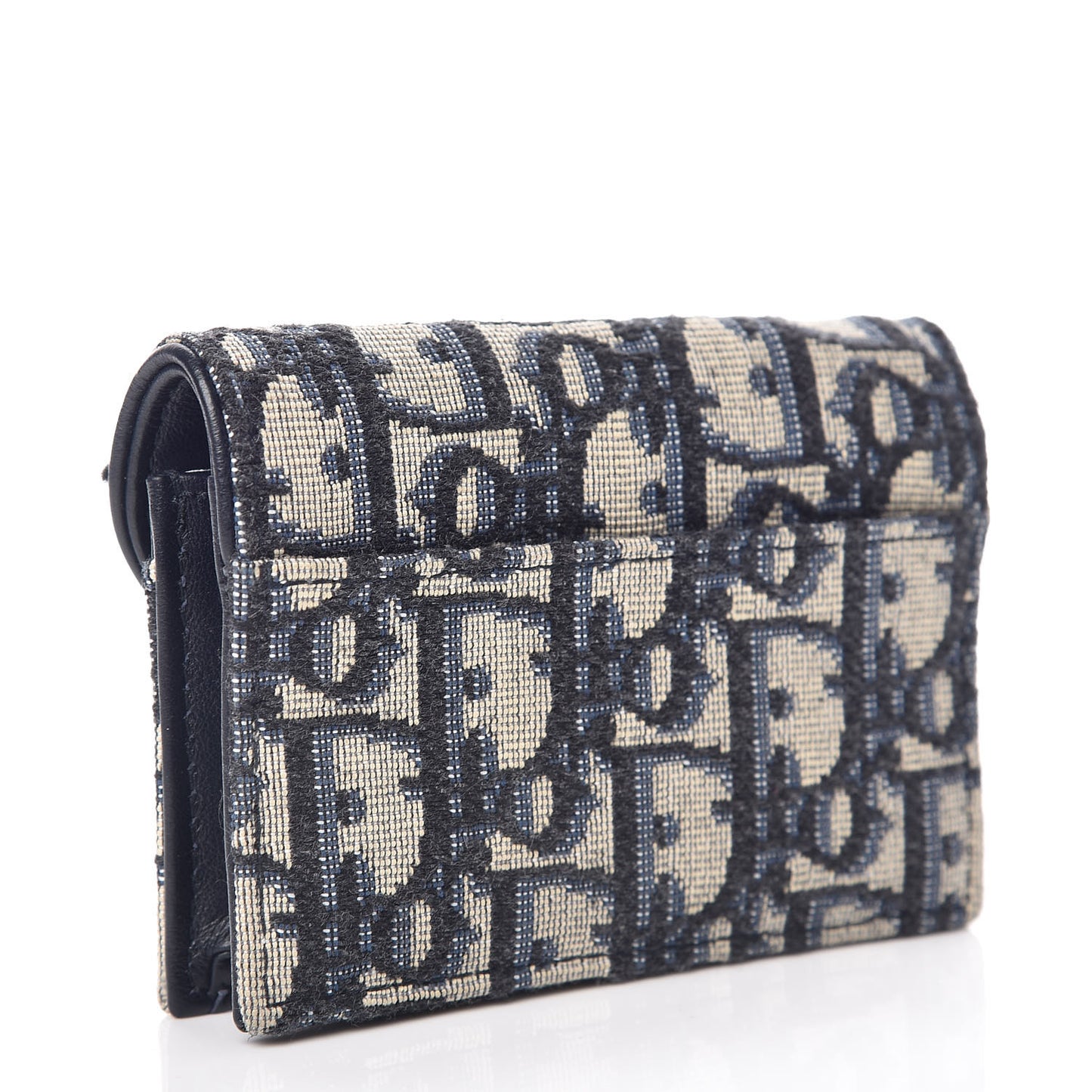Oblique Saddle Card Holder Blue