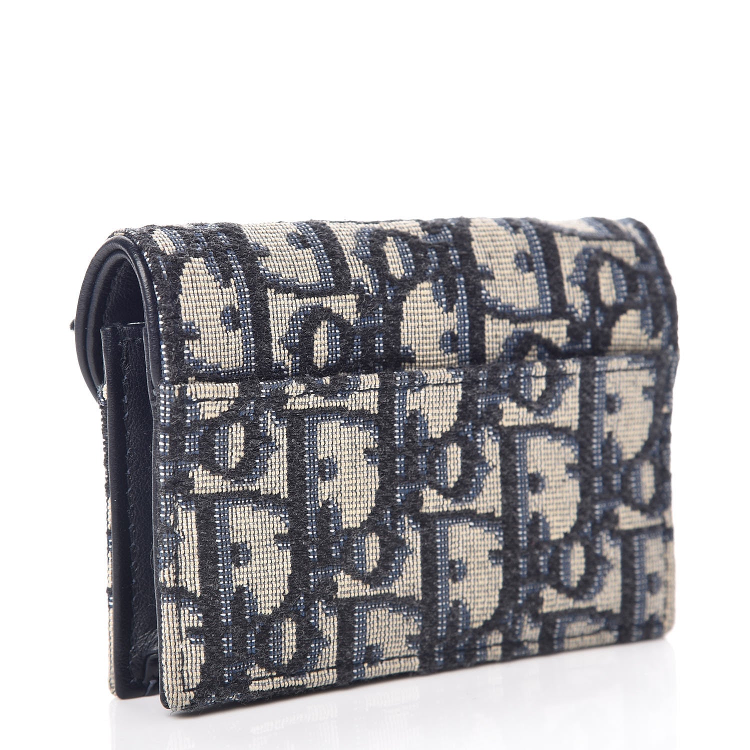 Christian Dior Oblique Saddle Card Holder Blue 3 of 8