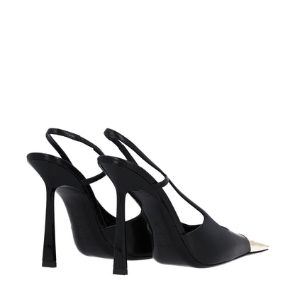 Saint Laurent Smooth Calfskin Jeanne 110 Slingback Pumps 38 Black 5 of 11