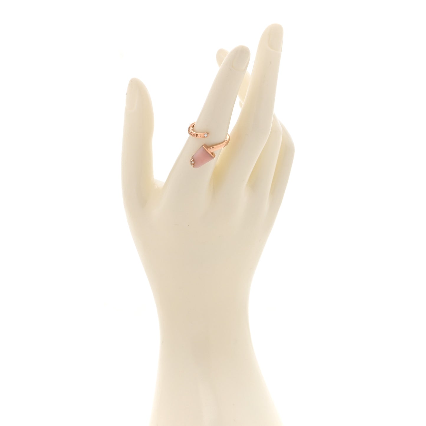 18K Rose Gold Diamond Pink Opal Gelati Ring 54 6.75