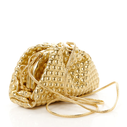 Bottega Veneta Metallic Fabric Bubble Wrap The Mini Pouch Gold 3 of 9