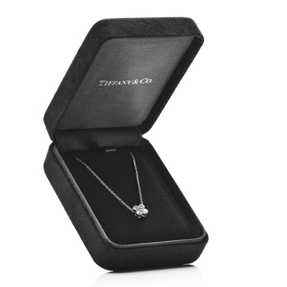 Tiffany Platinum Diamond .20ctw Flower Pendant Necklace 6 of 6