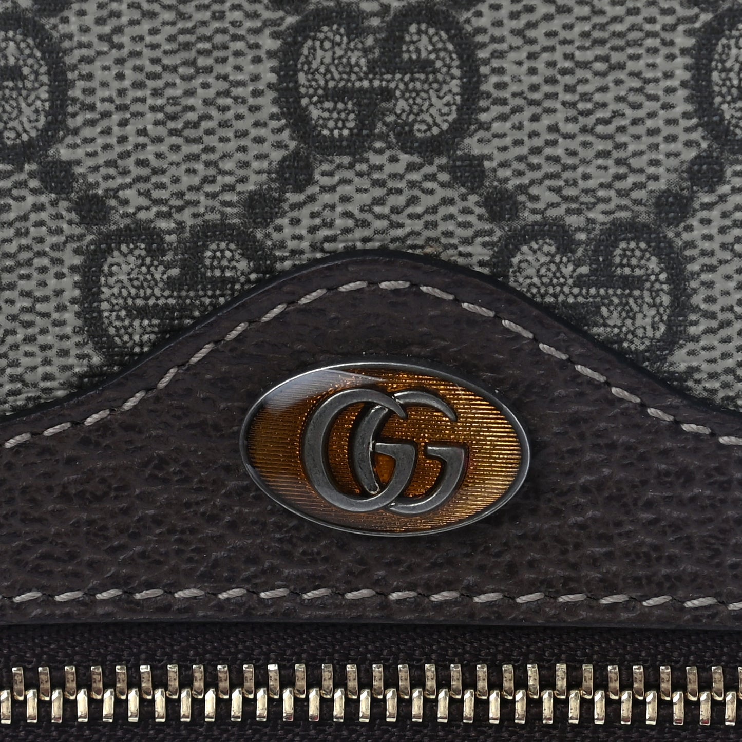 GG Supreme Monogram Large Ophidia Pouch Clutch Brown