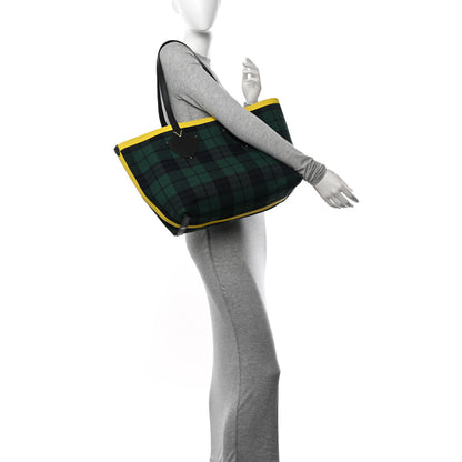 Burberry Vintage Check Medium The Giant Reversible Tote Racing Green Cobalt Blue 2 of 17