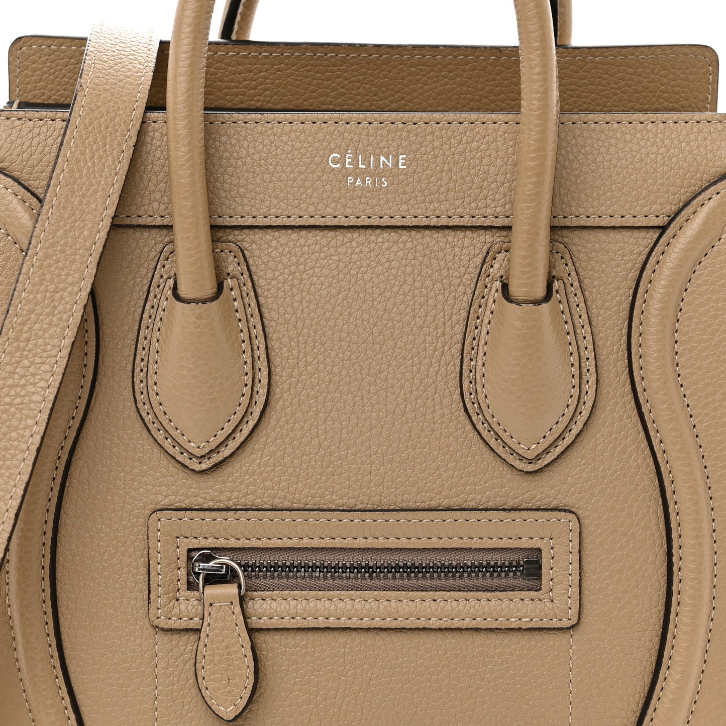 Drummed Calfskin Nano Luggage Dune