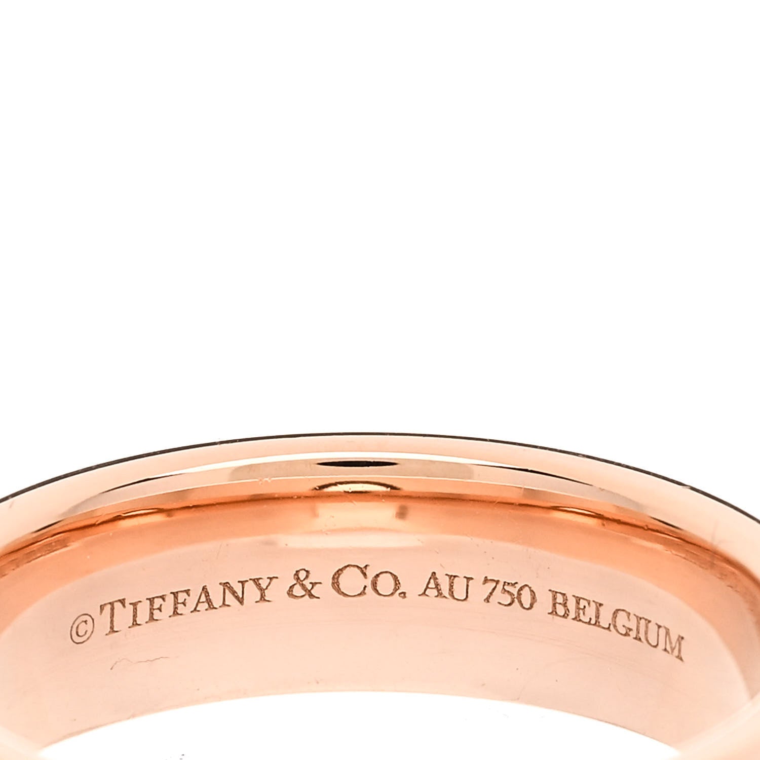 Tiffany 18K Rose Gold Diamond Wide T Two Ring 50 5.5 4 of 5