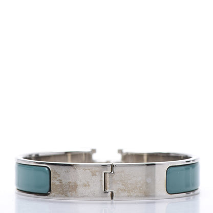 Hermes Enamel Narrow Clic Clac H Bracelet PM Bleu Canard 4 of 5
