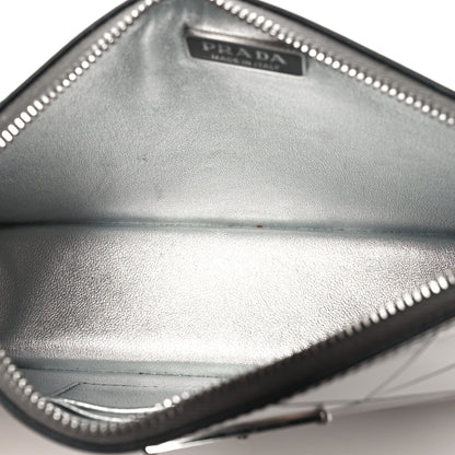 Prada Spazzolato Metal Triangle Logo Triangle Patterned Mini Shoulder Bag Argento 5 of 9