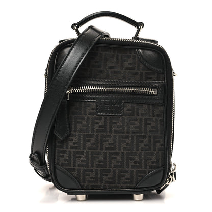 Fendi Recycled Fabric Jacquard Vitello Astro Micro FF Mini Trolley Bag Asfalto Black 1 of 9