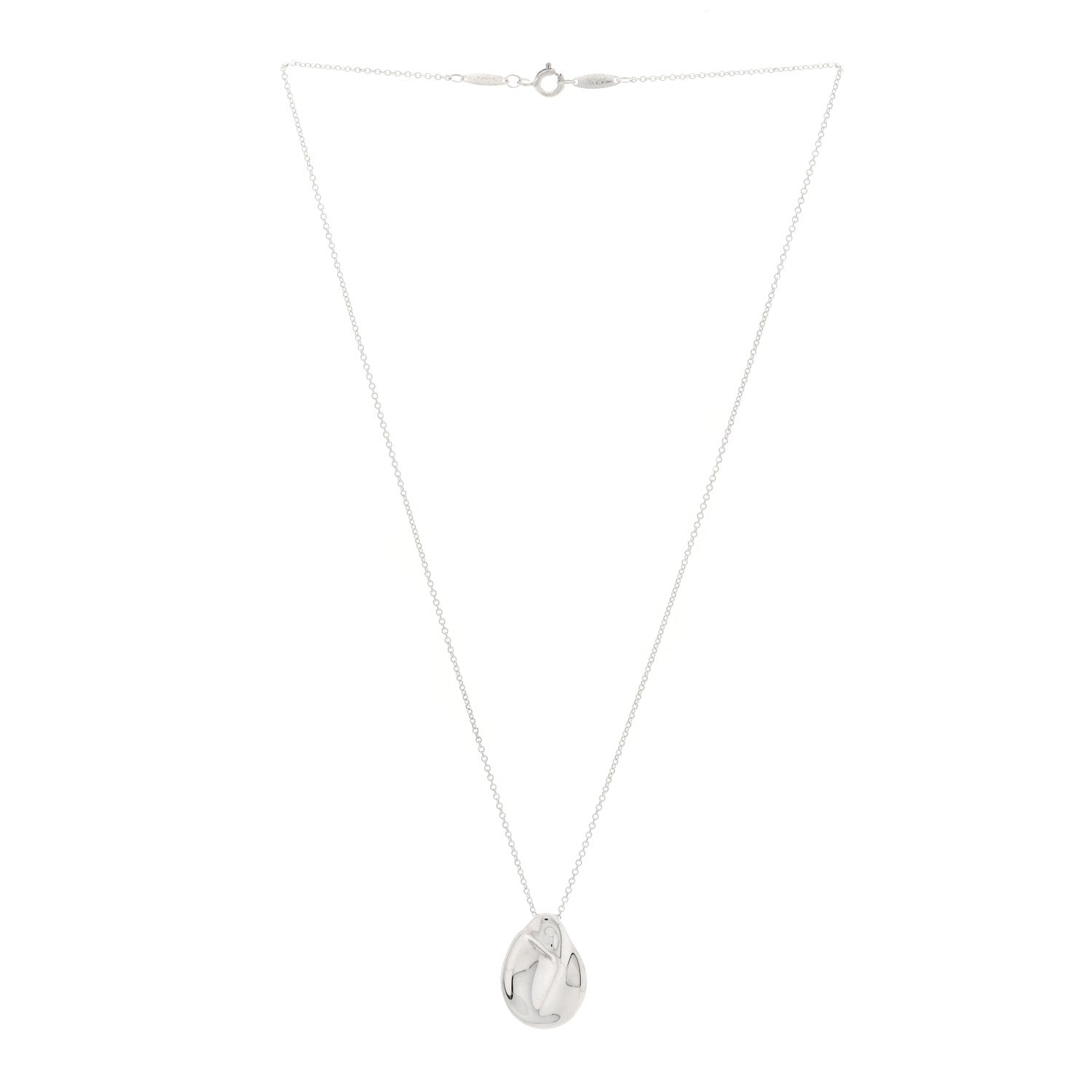 Tiffany Sterling Silver Nugget Pendant Necklace 3 of 4