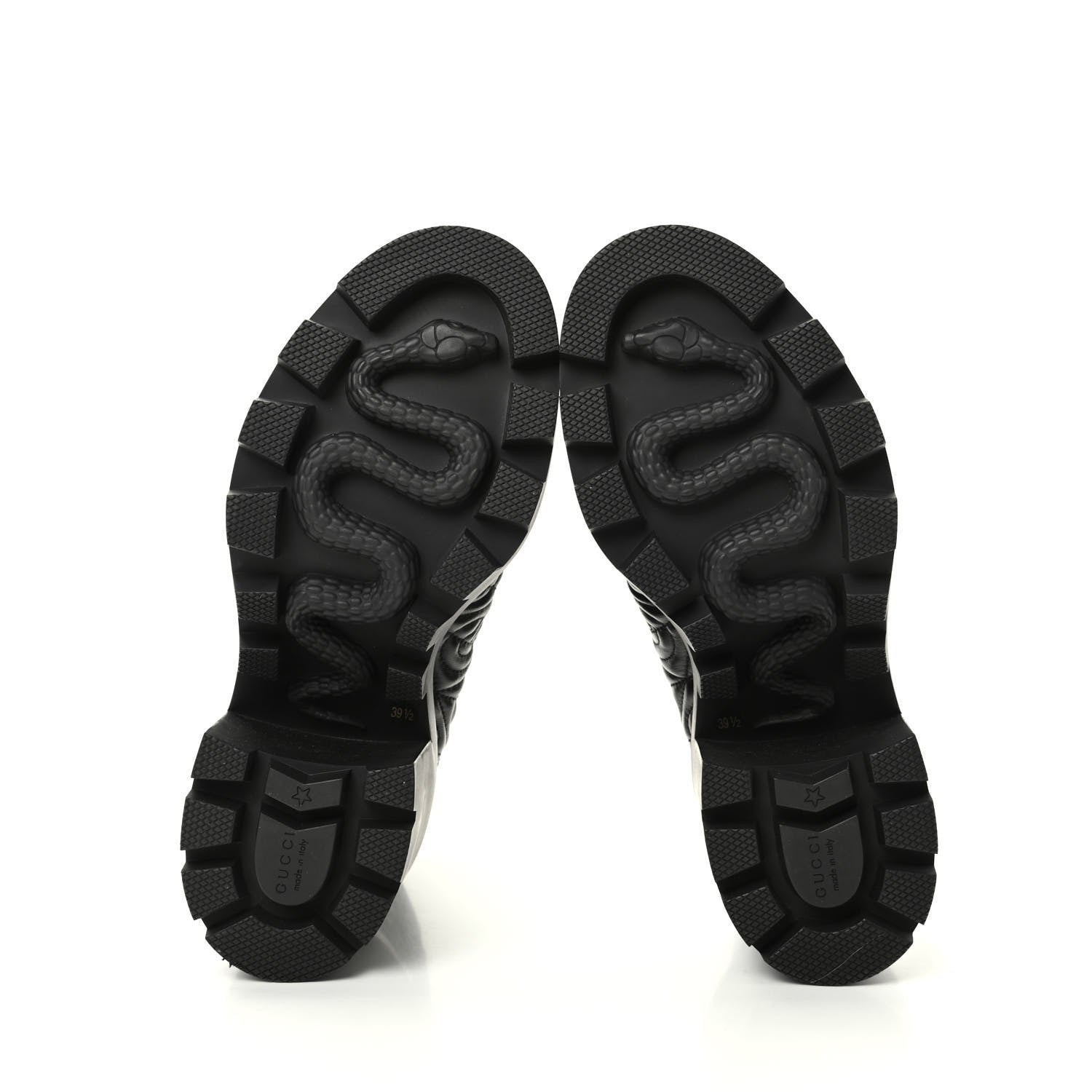 Gucci Calfskin Nappa Rhombus Quilted Trip Ankle Boots 39.5 Black 6 of 10