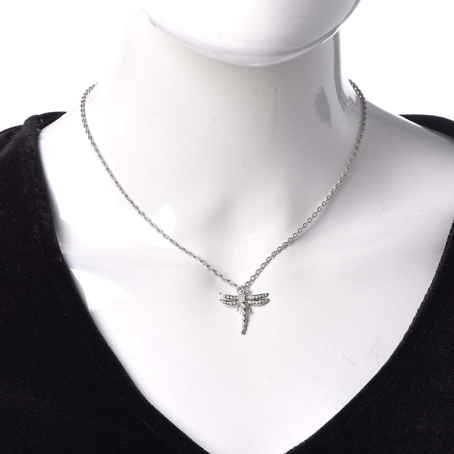 Tiffany Platinum Diamond Dragonfly Pendant Necklace 2 of 6