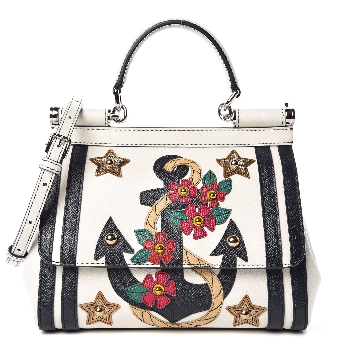 Dauphine Small Miss Sicily Anchor Satchel White Blue