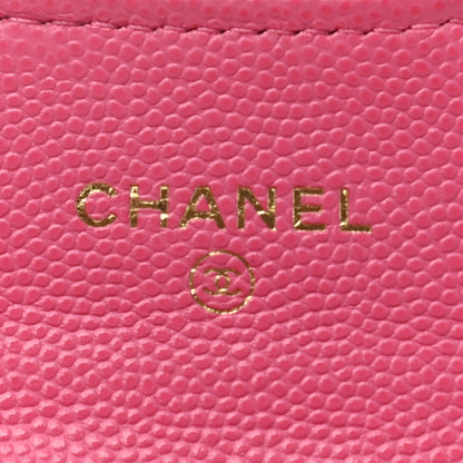 Chanel Caviar Quilted Flap Card Holder Wallet Pink 6 of 8