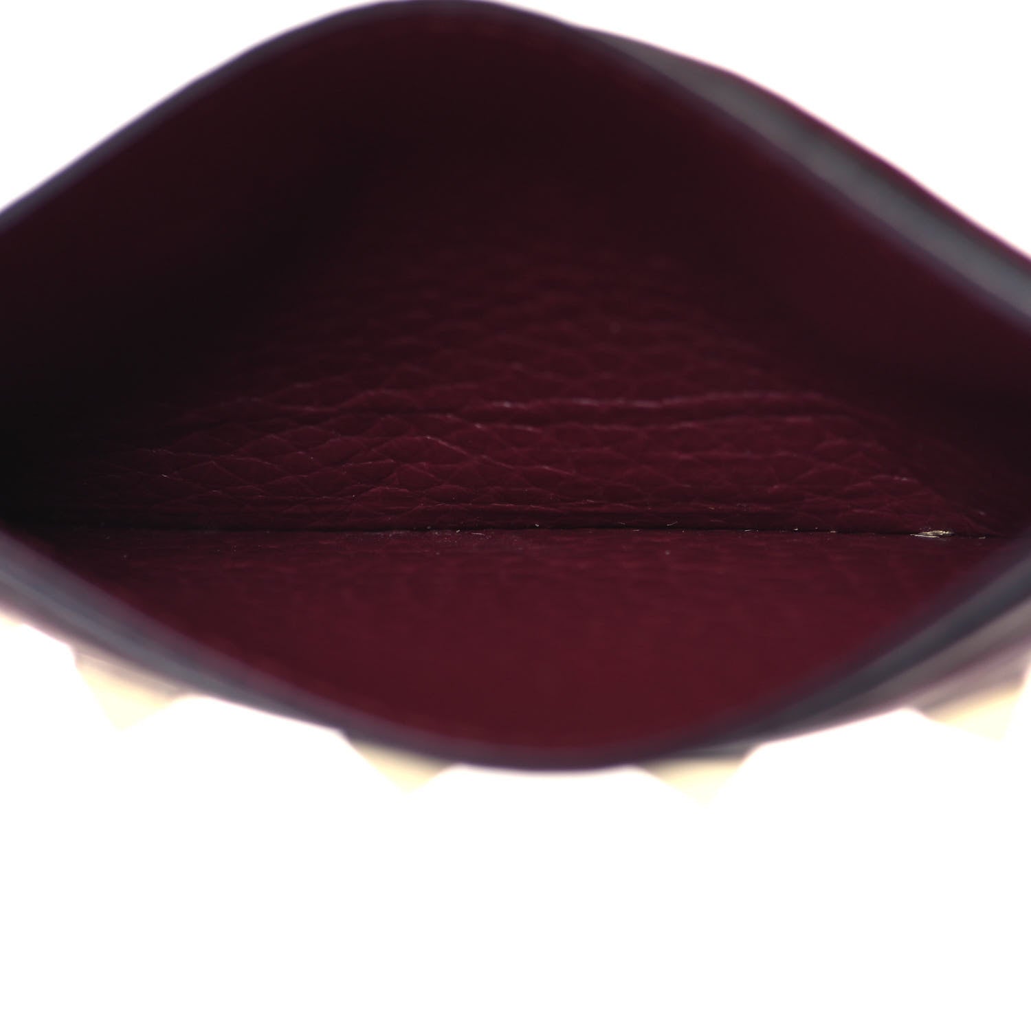 Valentino Garavani Pebbled Calfskin Rockstud Card Holder Cerise 5 of 5