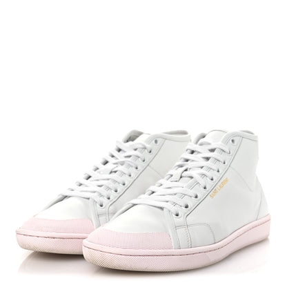 Saint Laurent Calfskin Womens Court Classic SL/39 Mid Top Sneakers Blanc Bebe 39.5 Blanc Bebe Rose 4 of 14