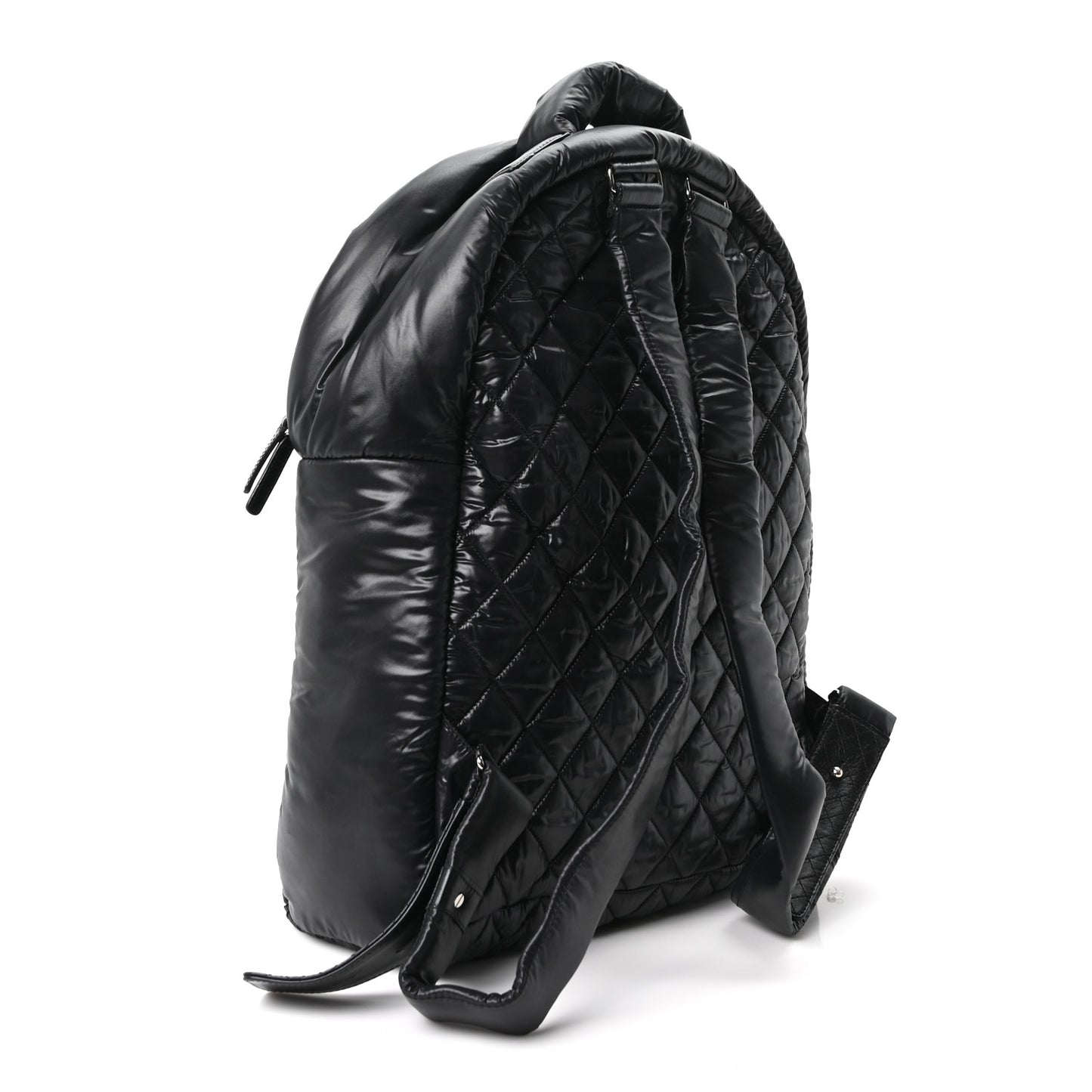 Nylon Quilted XL Coco Cocoon Backpack Black