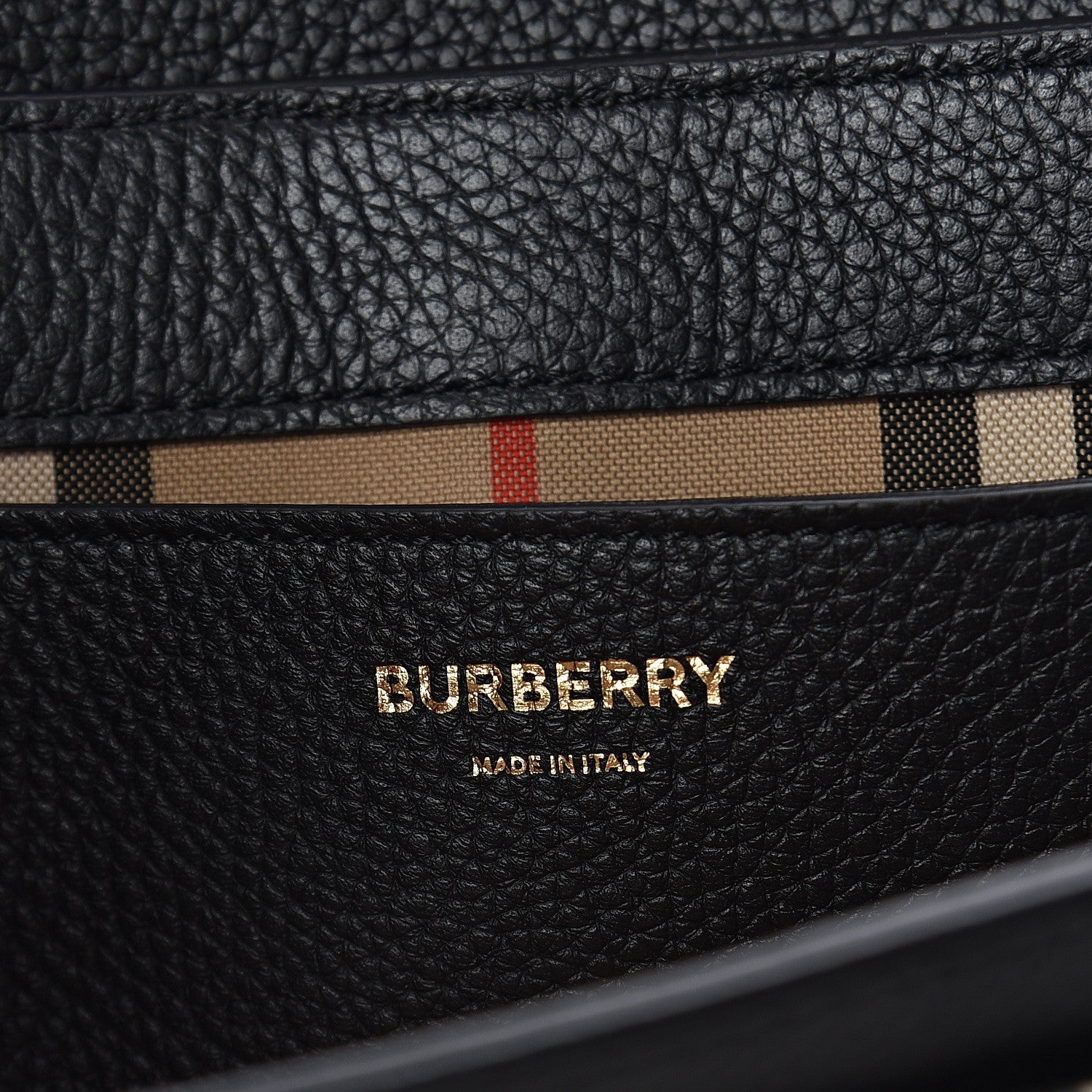 Burberry Grainy Calfskin Vintage Check Note Crossbody Bag Black 5 of 7