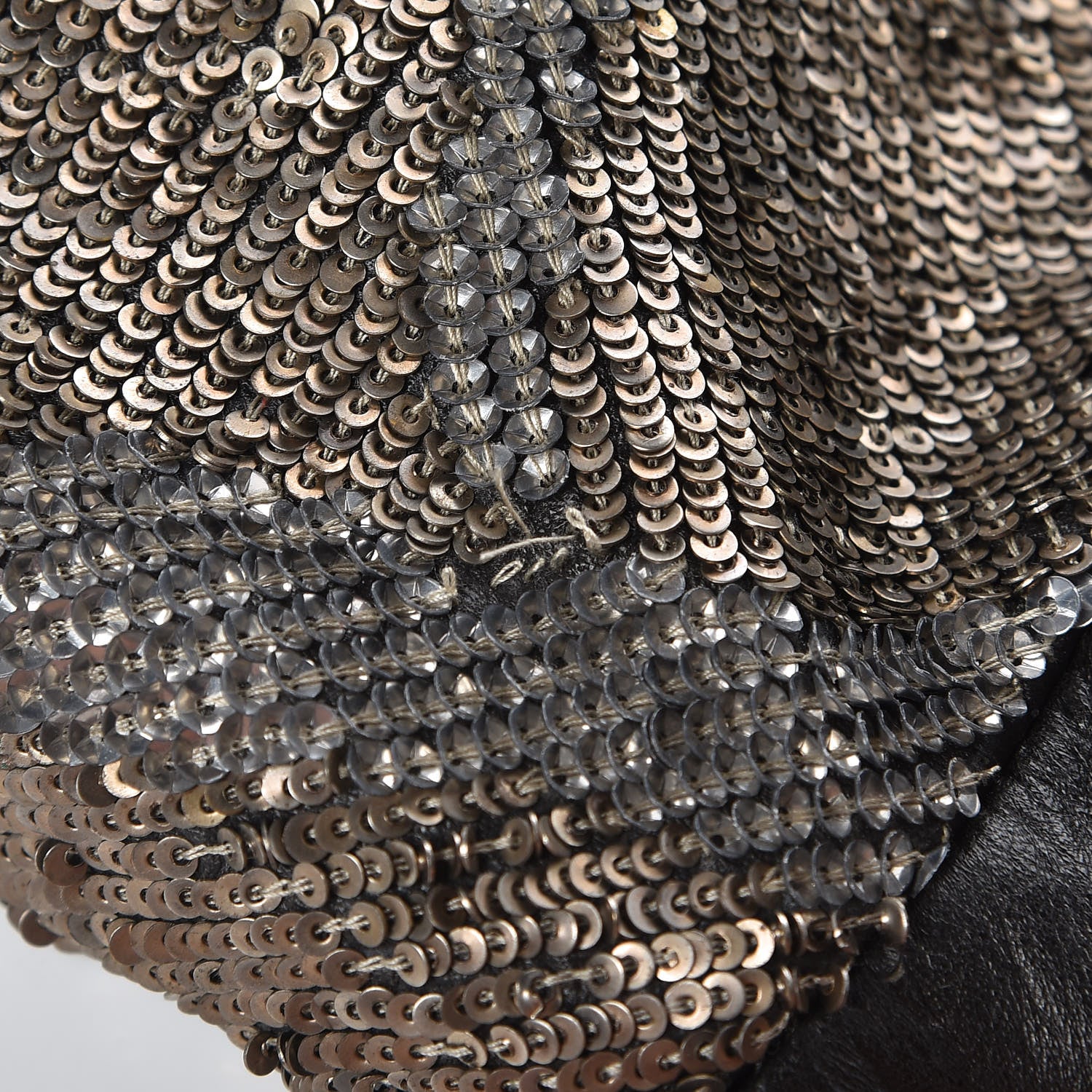 Valentino Garavani Lambskin Sequin Rosette Tote Black Silver 9 of 9