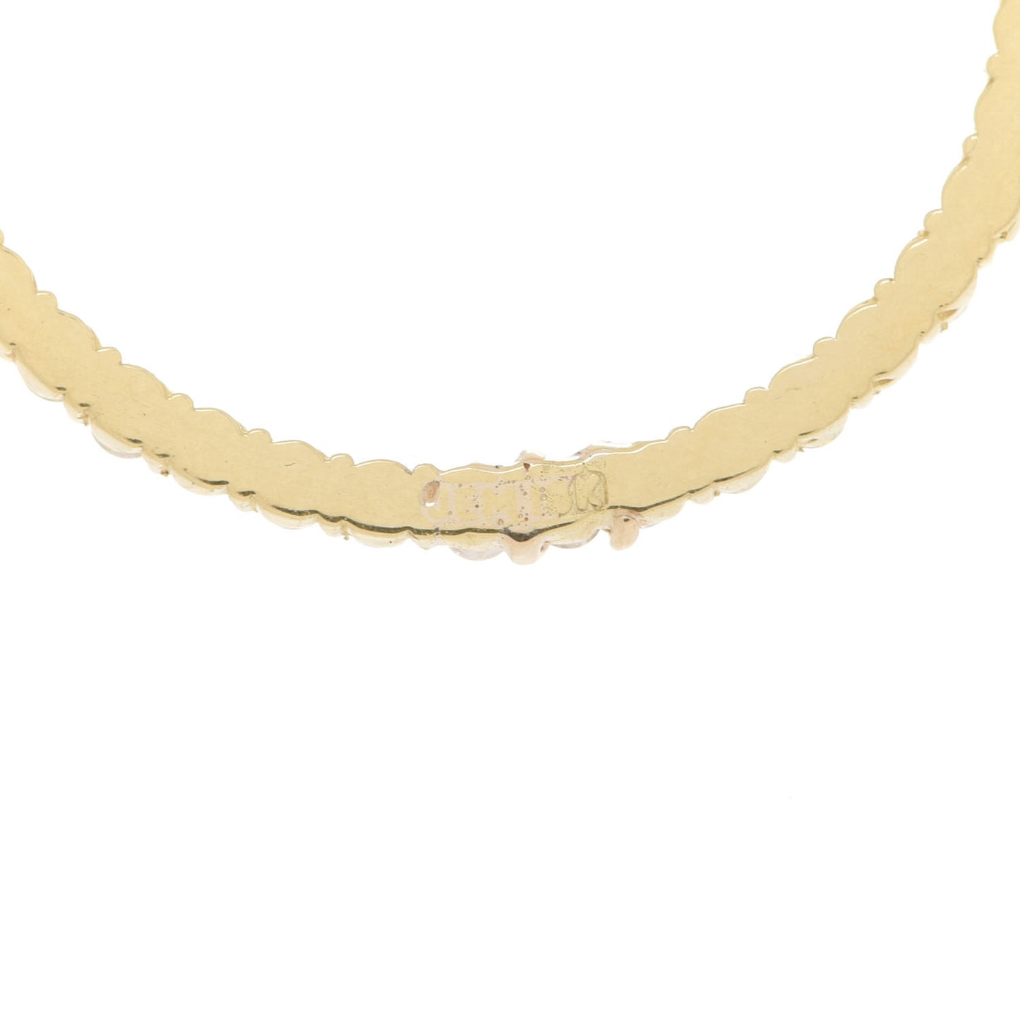 18K Yellow Gold Diamond Open Circle Necklace