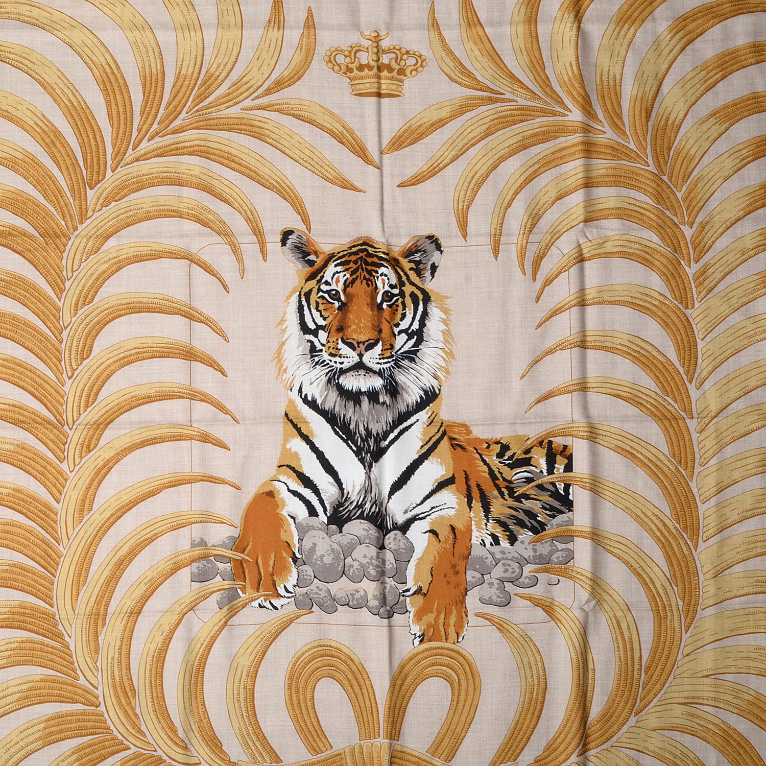 Hermes Cashmere Silk Tigre Royal Shawl 140 1 of 6