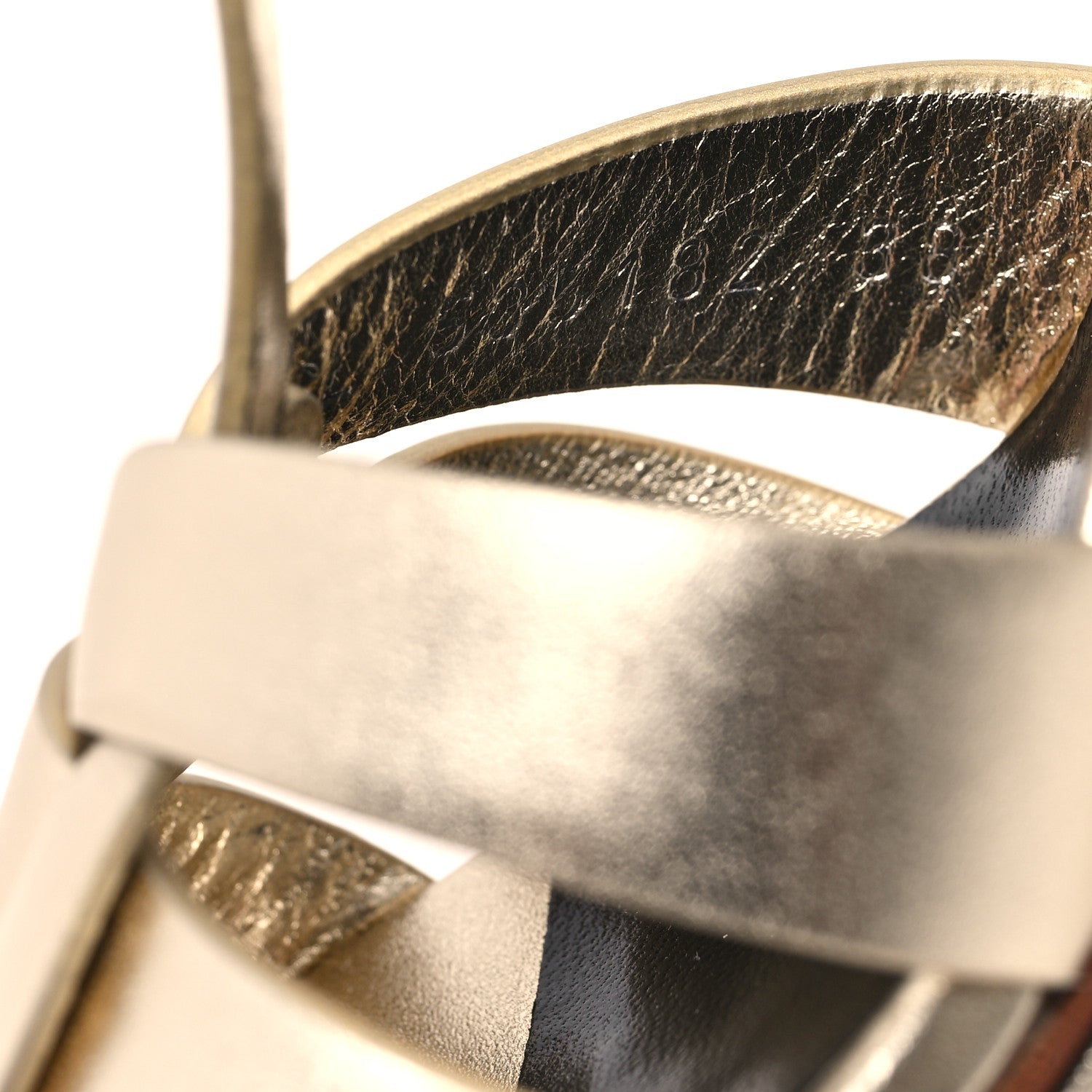 Saint Laurent Metallic Nappa Tribute 75 Platform Sandals 38 Platino 9 of 11