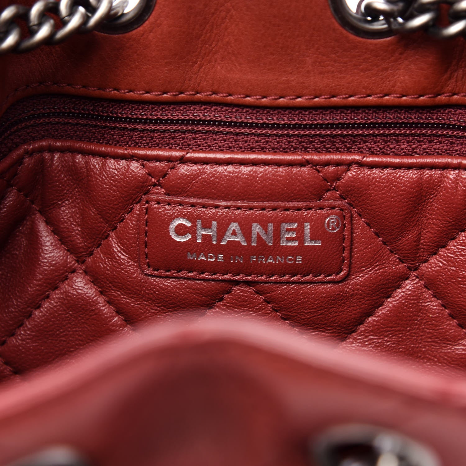 Chanel Calfskin Stitched Medium Urban Luxury Drawstring Backpack Dark Red 7 of 9
