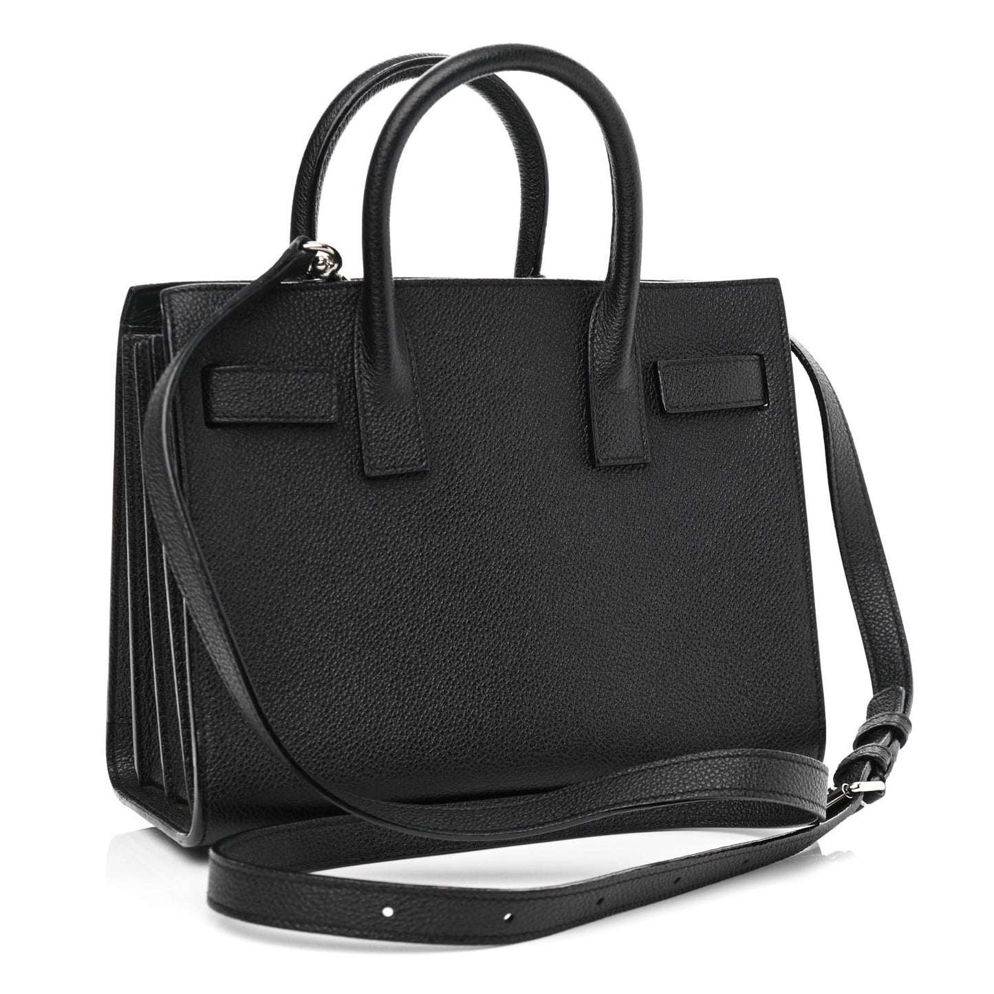 Grained Calfskin Nano Sac De Jour Black