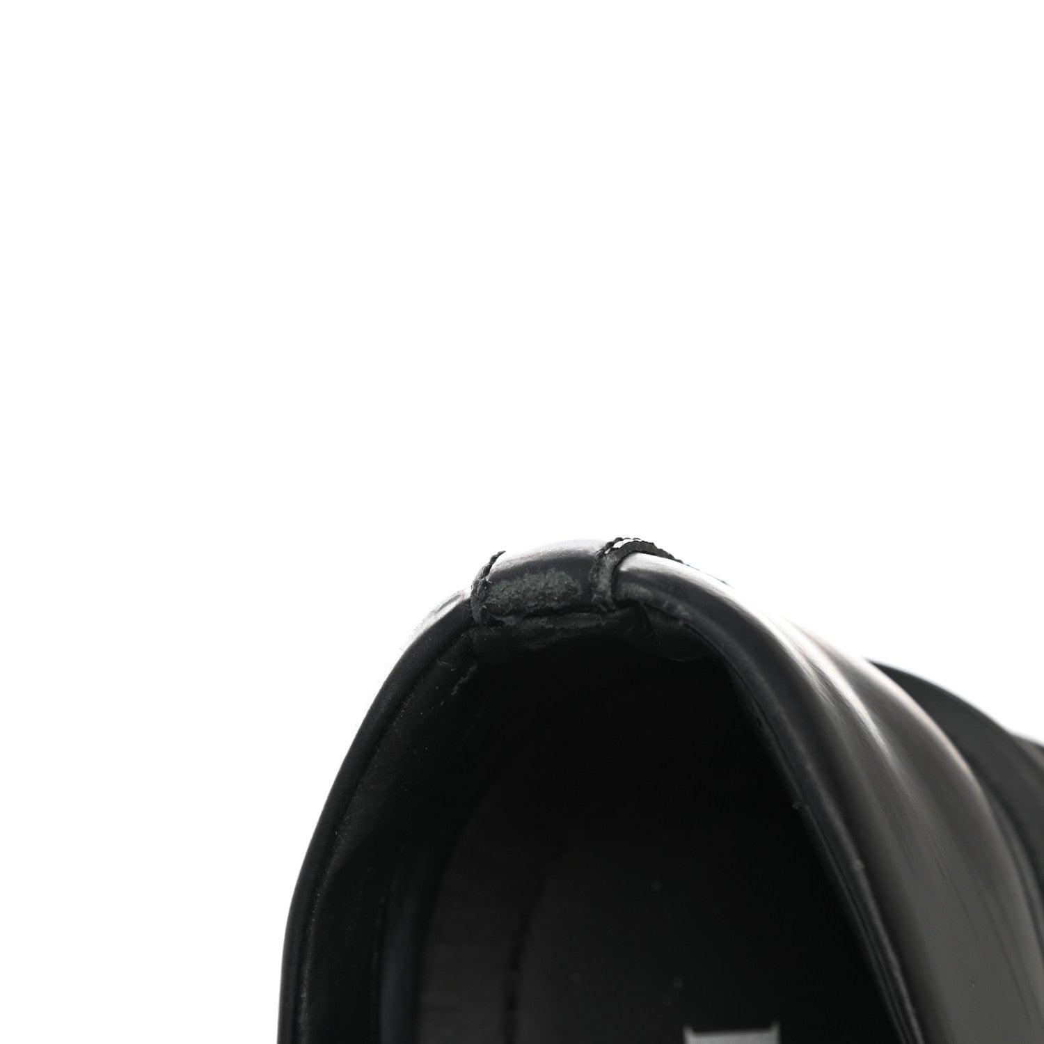 Prada Spazzolato Rois Metal Triangle Logo Monolith 55mm Loafers 37.5 Black 10 of 12