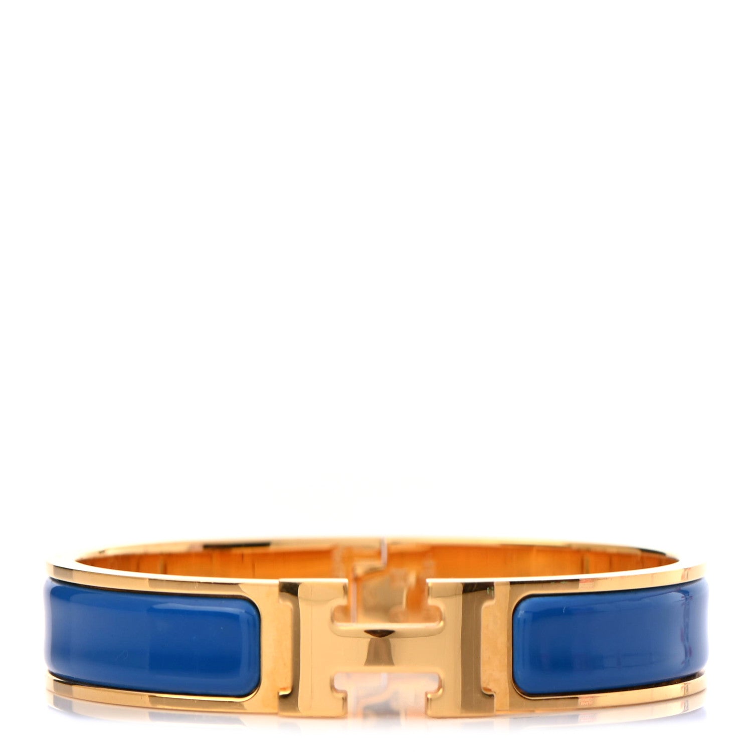 Hermes Narrow Enamel Clic Clac H Bracelet PM Royal Bleu 1 of 4