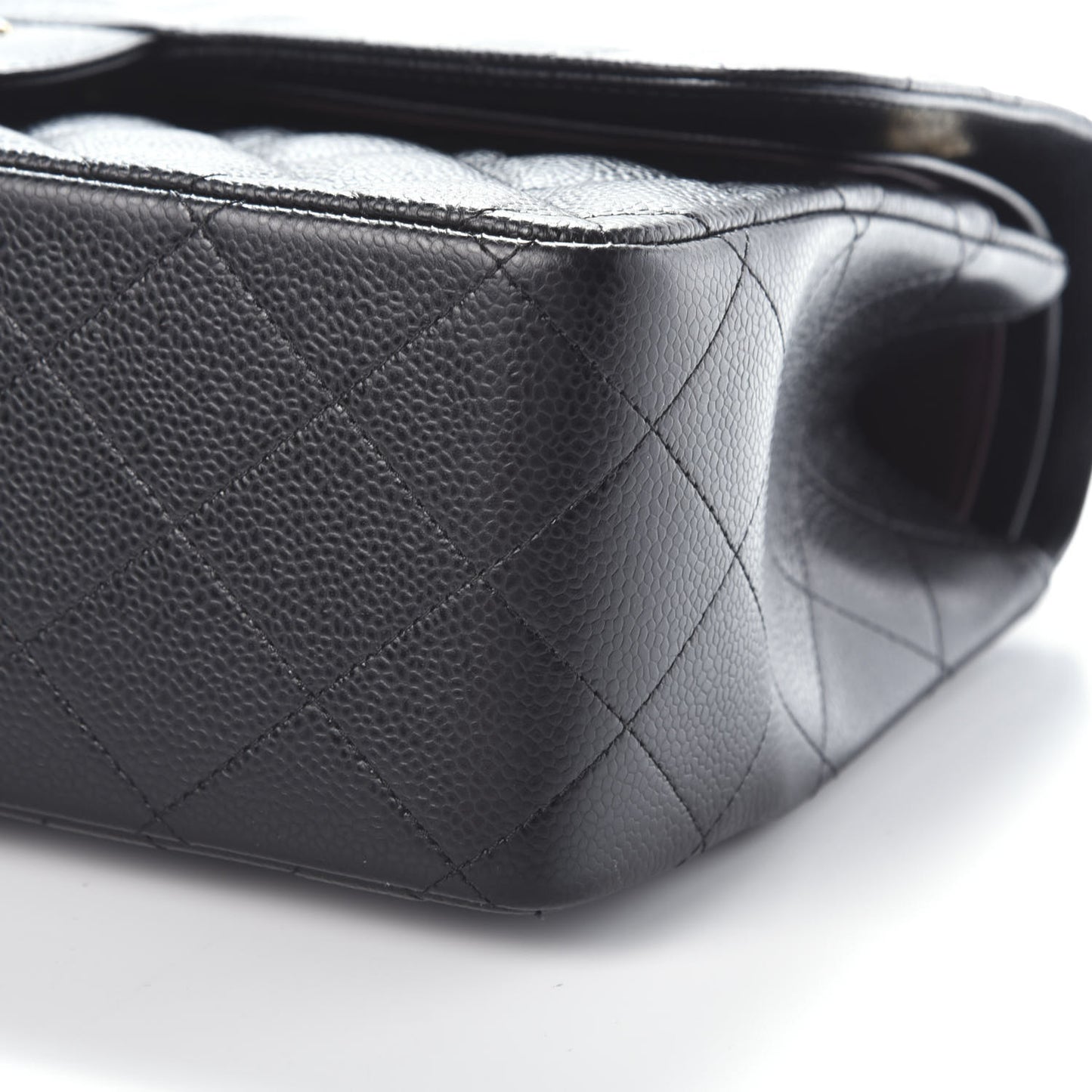 Caviar Quilted Jumbo Double Flap Black