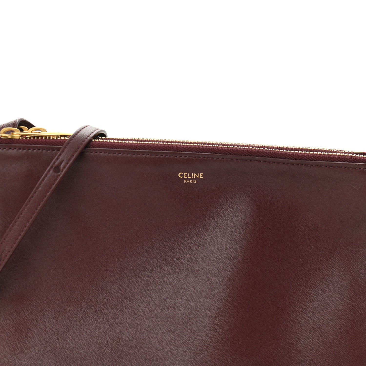 Celine Lambskin Large Trio Crossbody Bag Burgundy 9 of 11