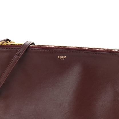 Celine Lambskin Large Trio Crossbody Bag Burgundy 9 of 11