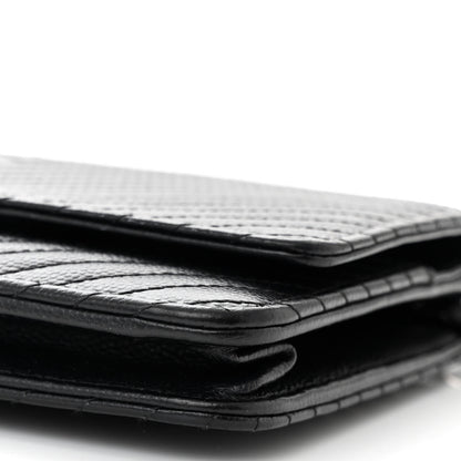 Chanel Caviar Chevron Quilted Wallet On Chain WOC Black 11 of 12