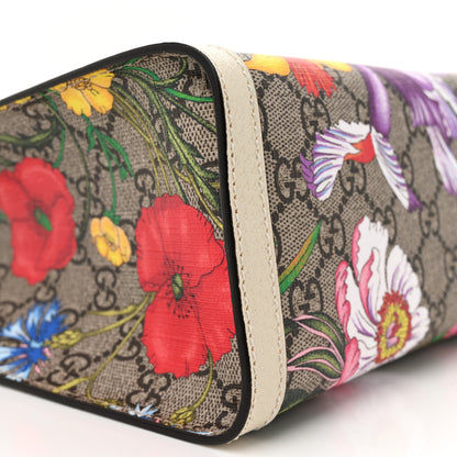 Gucci GG Supreme Monogram Flora Textured Calfskin Small Padlock Tote Beige Ebony Multicolor Mystic White 9 of 12