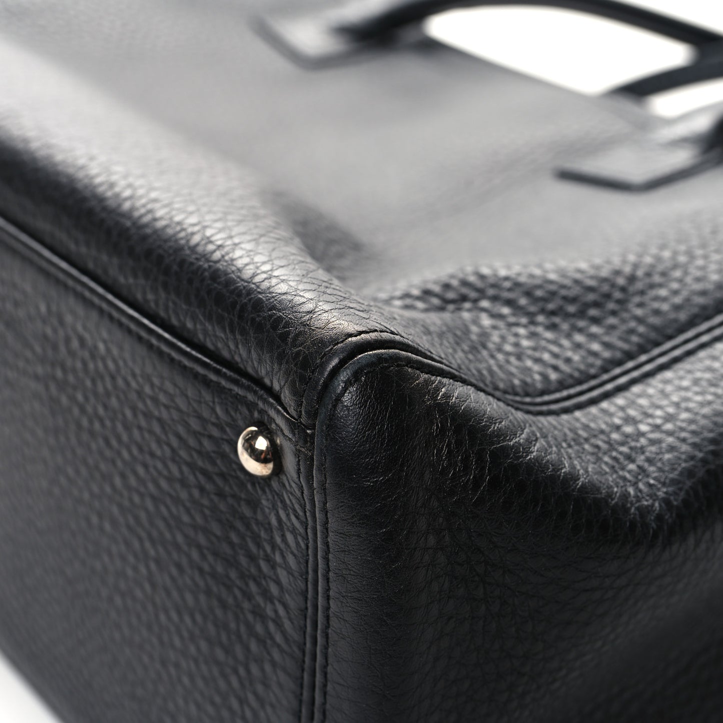 Calfskin Cerf Executive Shopper Tote Black