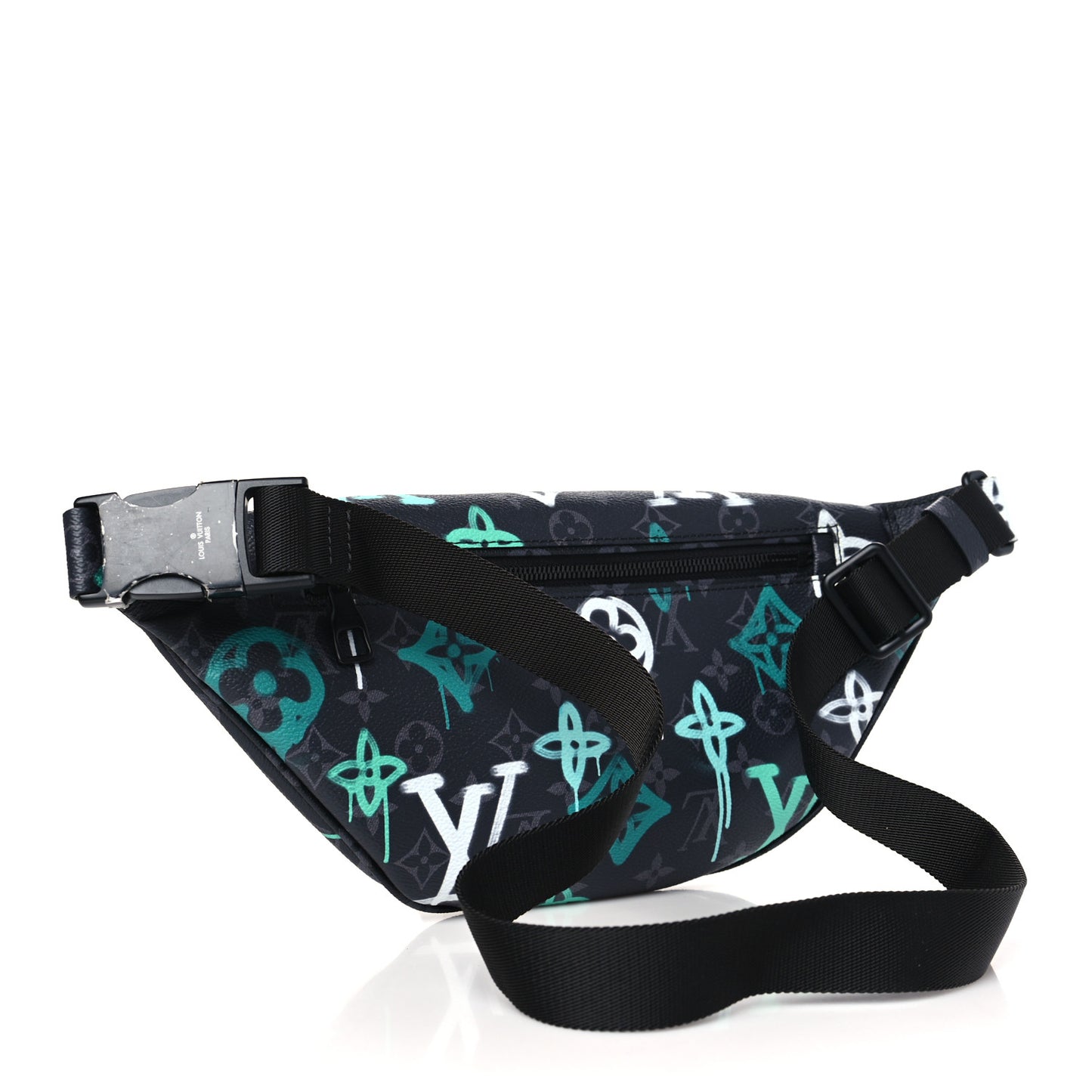 Monogram Eclipse LV Graffiti Discovery Bumbag Green Lights