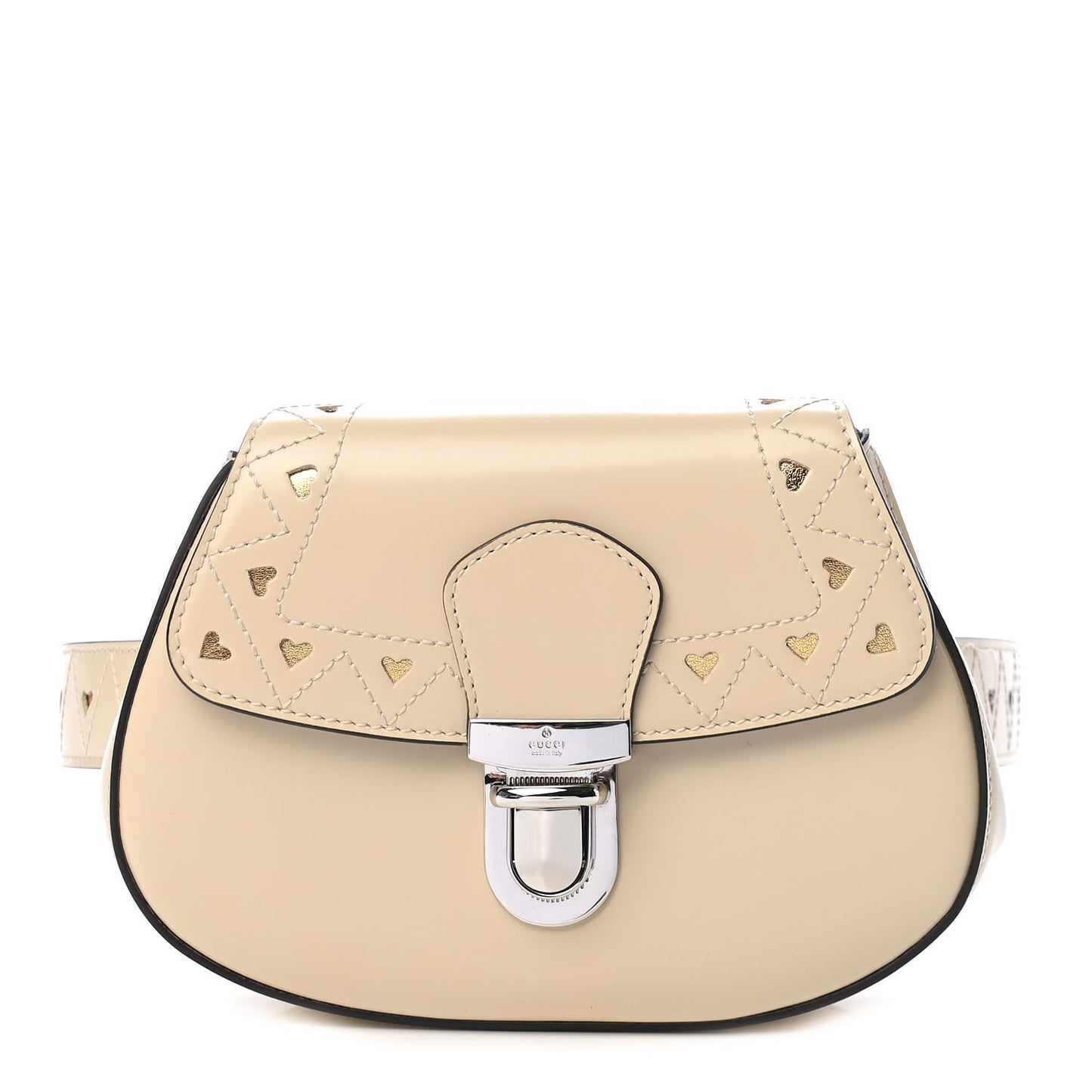 Calfskin Childrens Heart Belt Bag M White