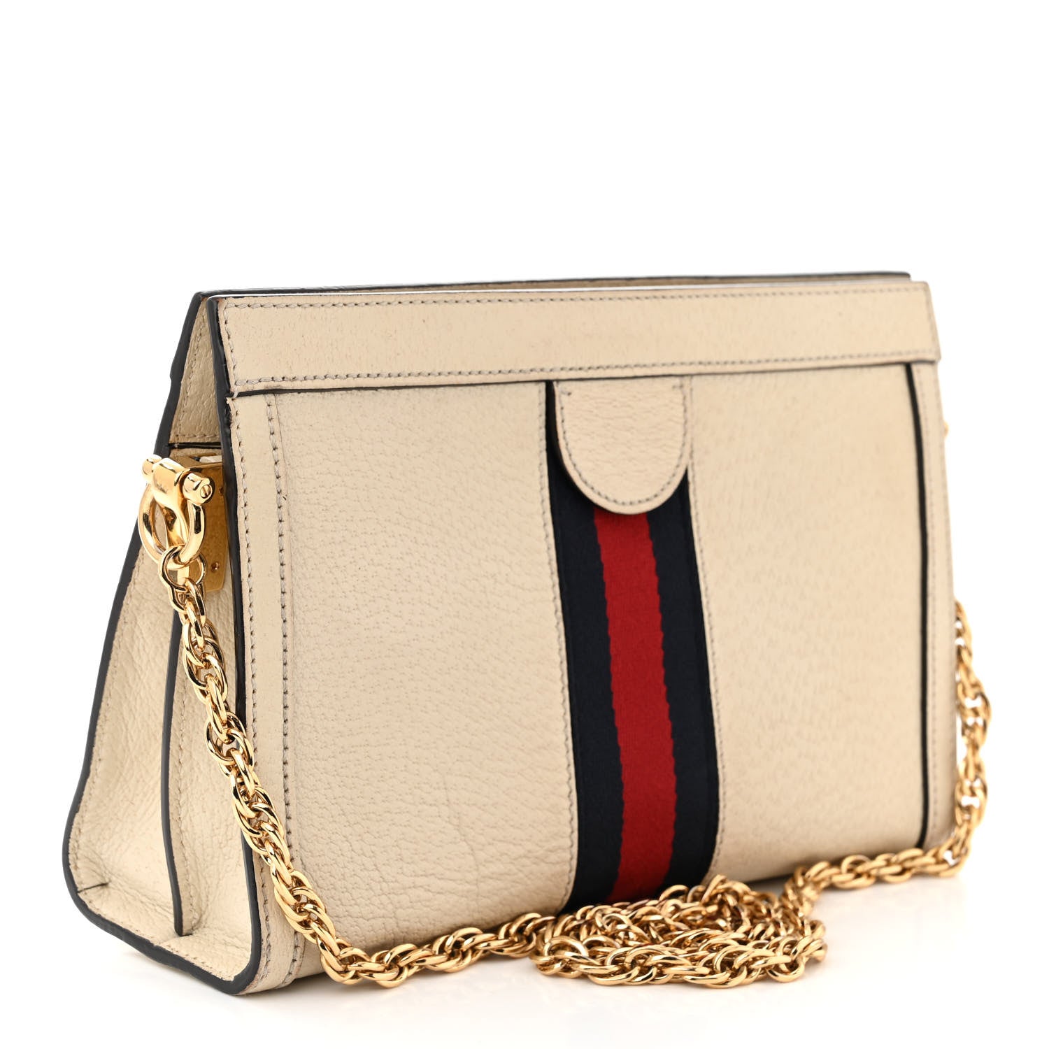 Gucci Textured Calfskin Web Small Ophidia Chain Shoulder Bag Mystic White 3 of 10