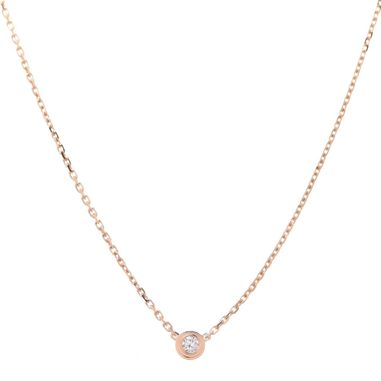 18K Pink Gold Diamond XS D'Amour Pendant Necklace