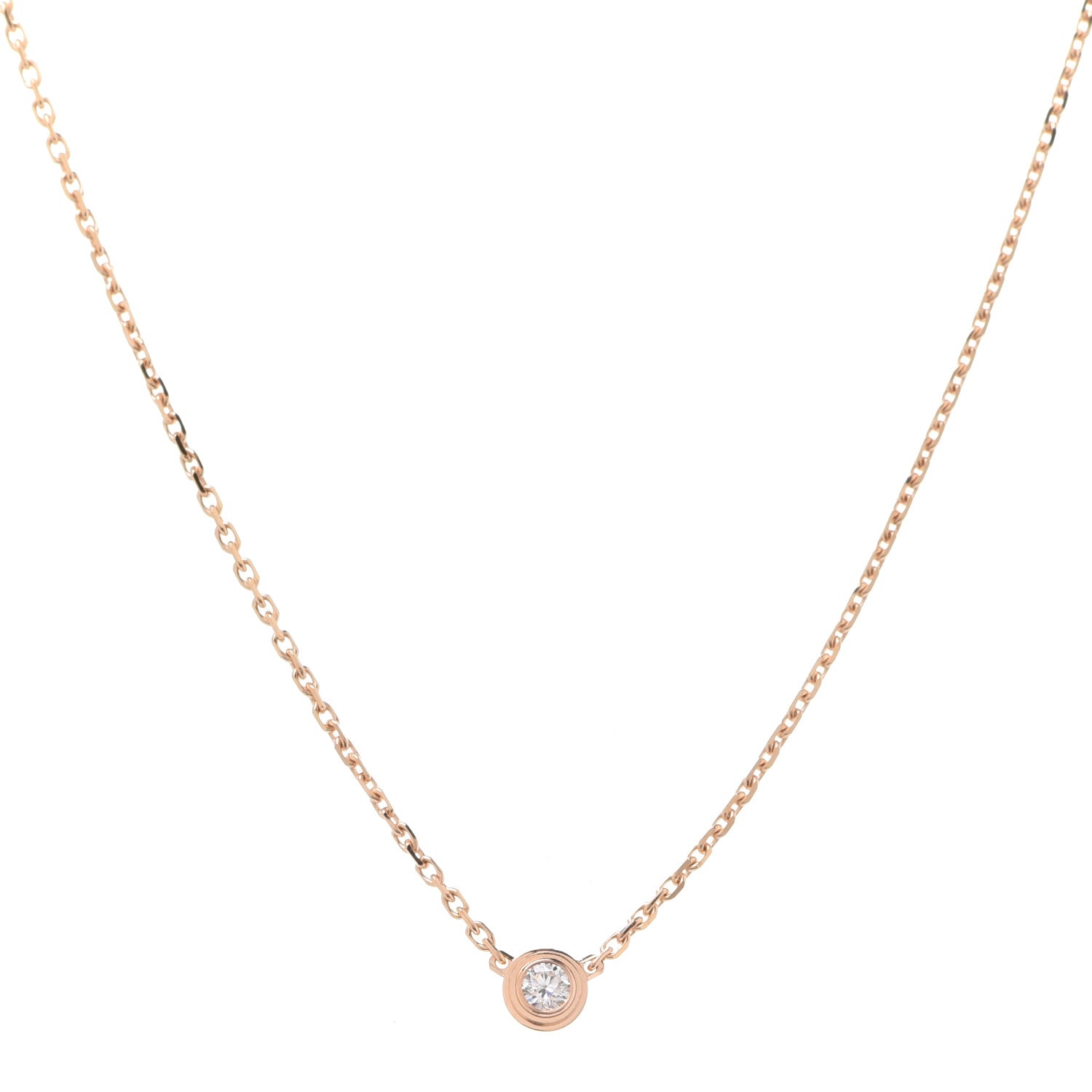 Cartier 18K Pink Gold Diamond XS D'Amour Pendant Necklace 1 of 6