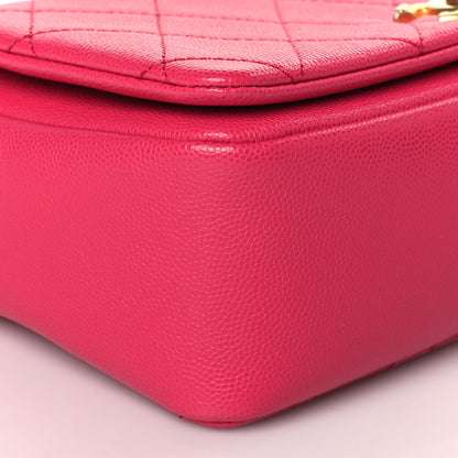 Chanel Caviar Quilted Small Fashion Therapy Flap Bag Dark Pink 8 of 10