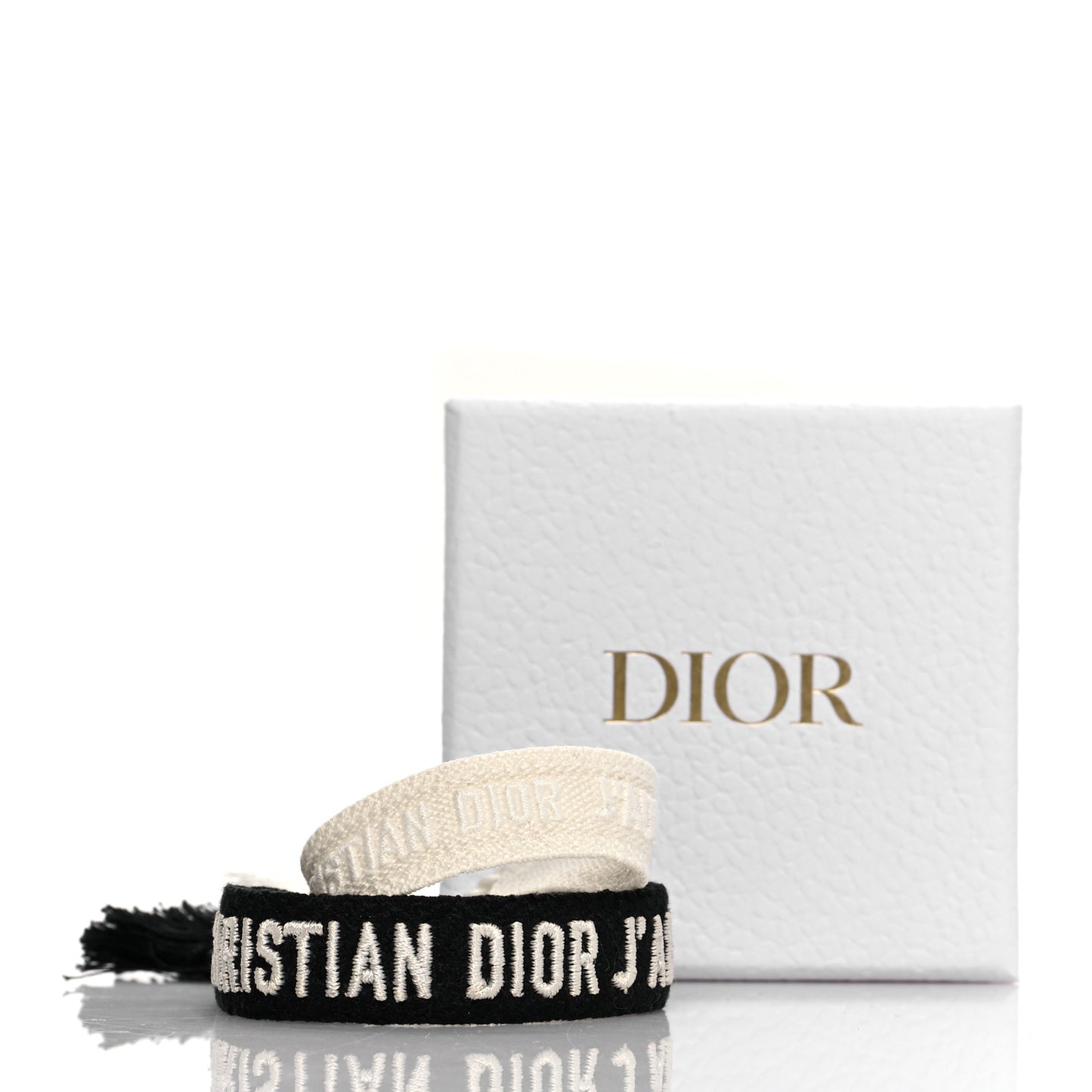 Woven Cotton J'Adior Friendship Bracelet Set Black White