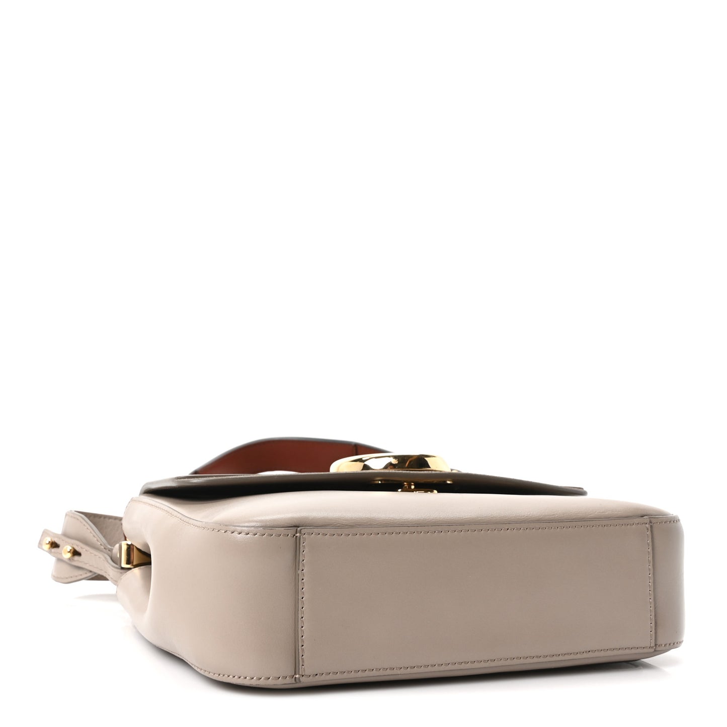 Shiny Calfskin Suede Small C Double Carry Bag Motty Grey