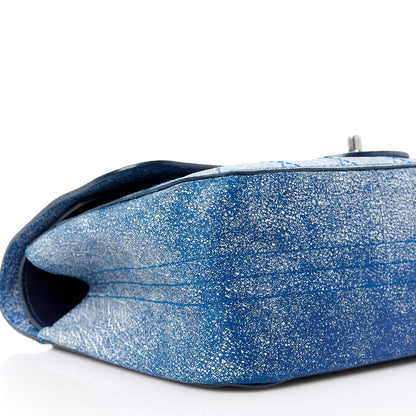 Chanel Crackled Calfskin Jumbo Double Flap Blue 10 of 12
