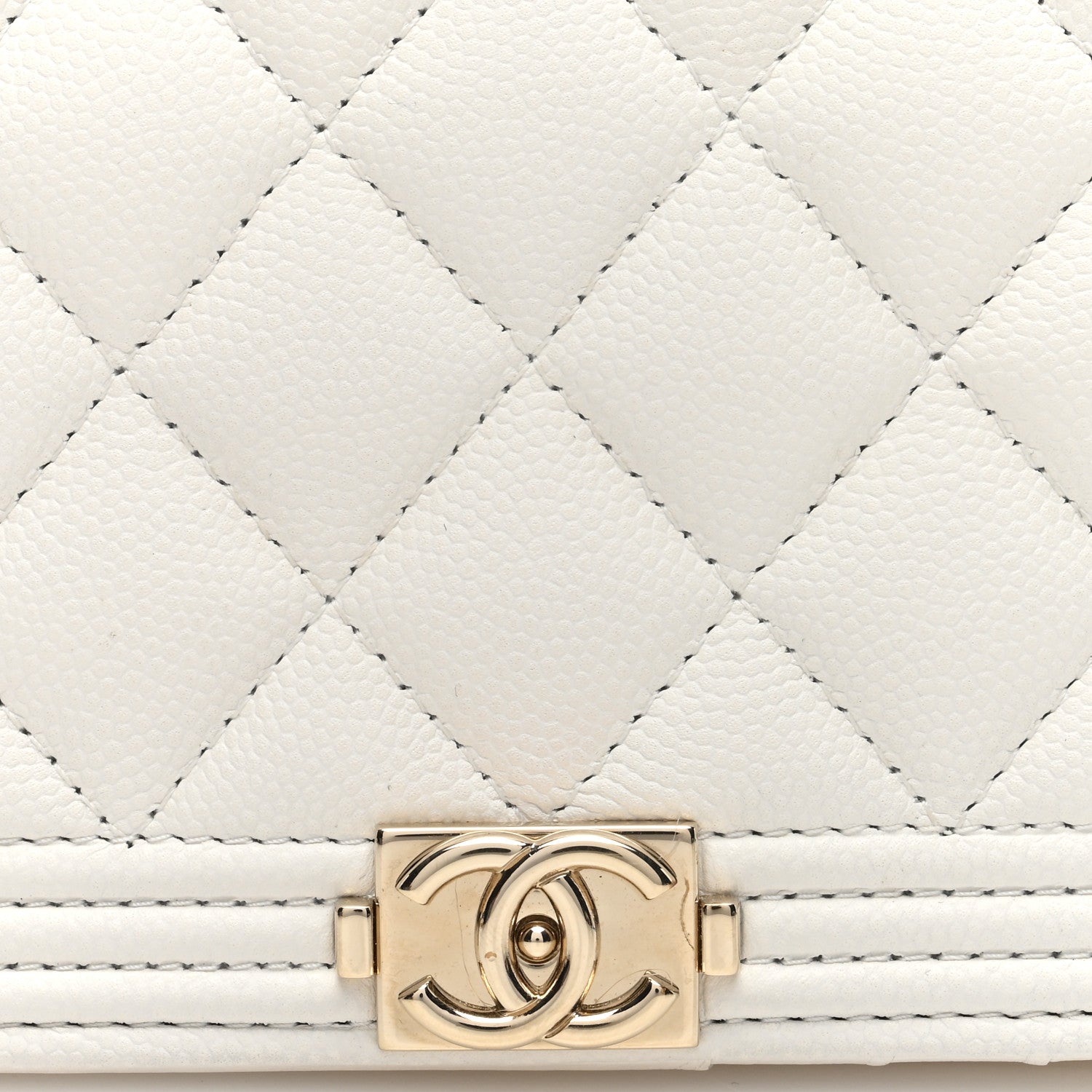 Chanel Caviar Quilted Mini Boy Wallet On Chain WOC White 8 of 10