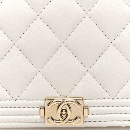 Chanel Caviar Quilted Mini Boy Wallet On Chain WOC White 8 of 10