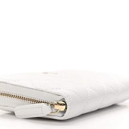 Chanel Caviar Quilted Medium Zip Around Wallet White 8 of 10